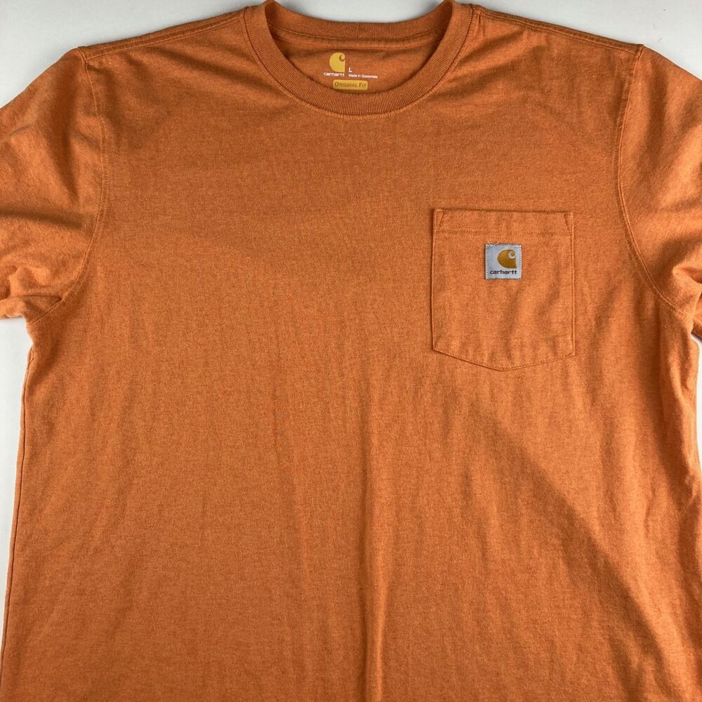 Carhartt Original Fit Pocket T-Shirt Mens Large Orange Style K87 850